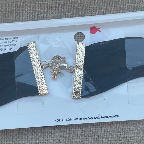 Nordstrom BP Women Choker Necklace Jewelry Black Net Wide Choker New - Picture 10 of 10